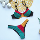 Sexy Patchwork Swimsuit Bikini Set CASF-6016
