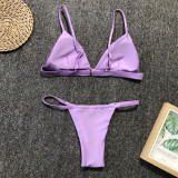Sexy Solid Color Bikinis Swimsuit Two Piece Set CSYZ-1760