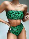 Tube Top High Waist Printed Swimsuit Two Piece Set CSYZ-WB10
