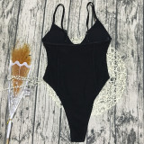 Black Mesh Sexy Bikini One Piece Swimsuit CASF-8763