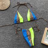 Leopard Patchwork Bandage Sexy Swimsuit Bikini 2 Piece Sets CSYZ-1995 