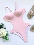 Solid Underwired Bikini One-Piece Swimsuit CASF-6264