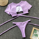 Sexy Beach Sport Short Sleeve Split Swimsuit CSYZ-19123