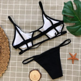 Solid Color Hollow Swimsuit Two Piece Set CSYZ-1852