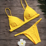Sexy Solid Color Bikinis Swimsuit Two Piece Set CSYZ-1760