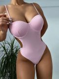 Solid Underwired Bikini One-Piece Swimsuit CASF-6264