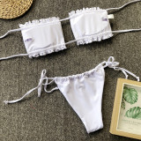Sexy Solid Color Ruched Bikini 2 Piece Sets CSYZ-1977