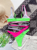 Contrast Color Bandage Bikini Two Piece Sets CASF-6124