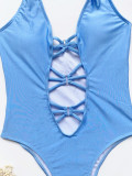 Snake Skin Print Halter One-Piece Swimsuit CASF-6253