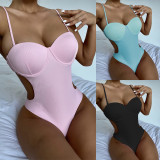 Solid Underwired Bikini One-Piece Swimsuit CASF-6264
