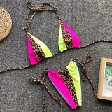 Leopard Patchwork Bandage Sexy Swimsuit Bikini 2 Piece Sets CSYZ-1995 
