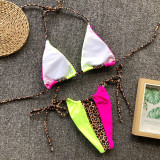 Leopard Patchwork Bandage Sexy Swimsuit Bikini 2 Piece Sets CSYZ-1995 
