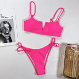 Sexy Solid Color Swimsuit Two Piece Set CSYZ-B119W