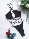 Solid Sexy Bandage Bikini 2 Piece Sets CASF-6340