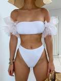 Solid Color Tube Top Swimsuit Two Piece Set CSYZ-B118W