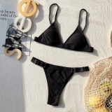 Sexy Solid Color Swimsuit Two Piece Sets CSYZ-B225