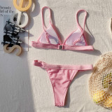 Sexy Solid Color Swimsuit Two Piece Sets CSYZ-B225