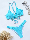 Solid Underwired Push-Up Bikini 2 Piece Sets CASF-6273