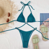 Sexy Solid Color Halter Neck Swimsuit CSYZ-B290