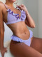 Sexy Ruffle Solid Swimsuit Two Piece Sets CSYZ-B242W