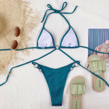 Sexy Solid Color Halter Neck Swimsuit CSYZ-B290
