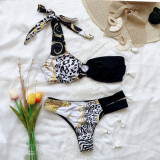 Sexy Printed One Shoulder Bikini 2 Piece Sets CASF-6093
