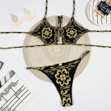 Retro Print Bikini Sexy Two Piece Sets CASF-6027