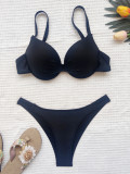 Solid Underwired Bikini 2 Piece Sets CASF-6279