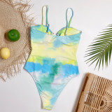 Tie-Dye Cutout One-Piece Swimsuit CSYZ-B271
