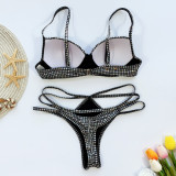 Sexy Shiny Bikini Two Piece Sets CASF-6025