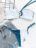 Sexy Halter Neck Splice Swimsuit Two Piece Sets CSYZ-B500W
