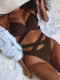 Solid Color Sexy Tie Up Swimsuit Two Piece Sets CSYZ-B546K