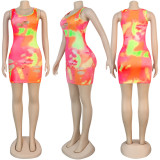 Plus Size Sexy Sleeveless Hole Mini Tank Dress NY-8905