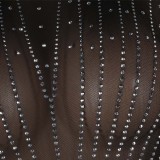 Black Hot Drilling See Through Club Dress NY-8878