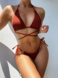 Solid Color Sexy Triangle Swimsuit Two Piece Sets CSYZ-B377W