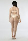 Sexy Mesh Perspective Pearls Two Piece Sets (Without Undergarment)NY-8577