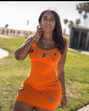 Plus Size Sexy Sleeveless Hole Mini Tank Dress NY-8905