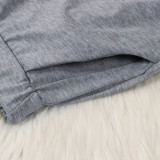 Solid Pockets Calf-Length Stacked Pants NY-3011