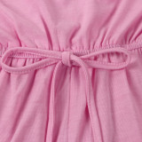 Plus Size Solid Short Sleeve Caslual Romper NY-8904