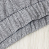 Solid Short Sleeve T Shirt Stacked Pants 2 Piece Sets NY-8895