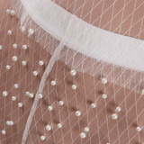 Sexy Mesh Perspective Pearls Two Piece Sets (Without Undergarment)NY-8577
