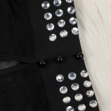 Black Hot Drilling See Through Club Dress NY-8878