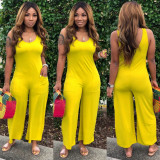 Plus Size Solid Sleeveless Wide Leg Jumpsuit NY-8839