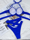 Solid Color Sexy Tie Up Swimsuit Two Piece Sets CSYZ-B546K