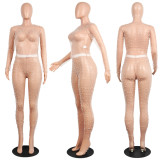 Sexy Mesh Perspective Pearls Two Piece Sets (Without Undergarment)NY-8577