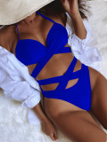 Solid Color Sexy Tie Up Swimsuit Two Piece Sets CSYZ-B546K