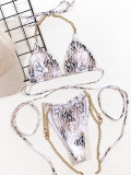 Snake Print Sexy Triangle Bikinis Two-Pieces CSYZ-B507KY