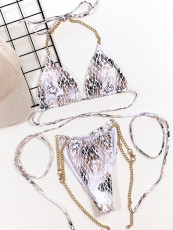 Snake Print Sexy Triangle Bikinis Two-Pieces CSYZ-B507KY