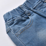 Kids Boy Black T Shirt+Jeans Shorts 2 Piece Sets YKTZ-g16