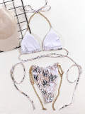 Snake Print Sexy Triangle Bikinis Two-Pieces CSYZ-B507KY